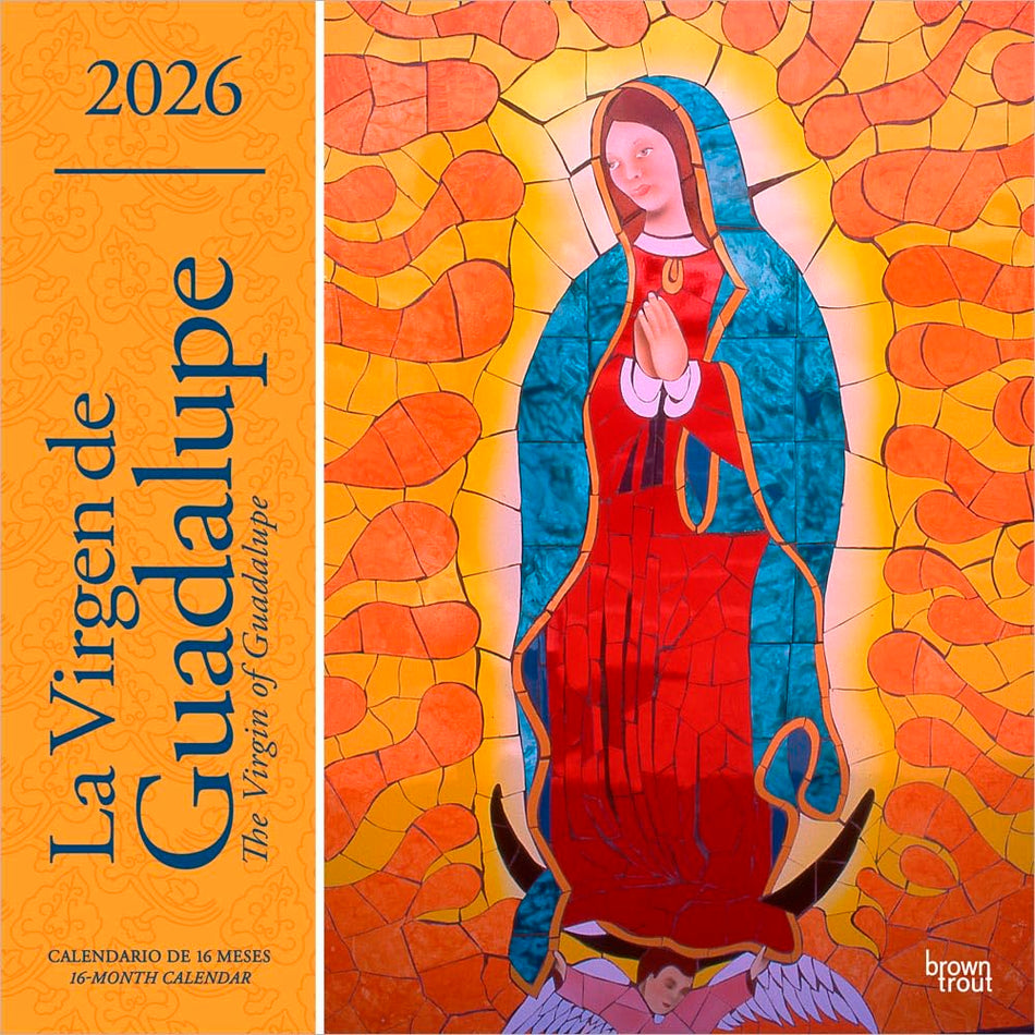 Browntrout: La Virgen de Guadalupe: 2026 12 x 24 Inch (Hanging) Monthly Square Wall Calendar | English/Spanish Bilingual