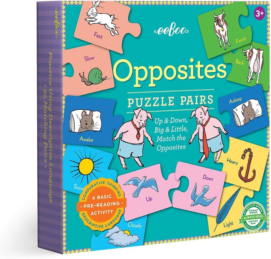 Opposites Puzzle Pairs - Children's Puzzle Game | eeBoo