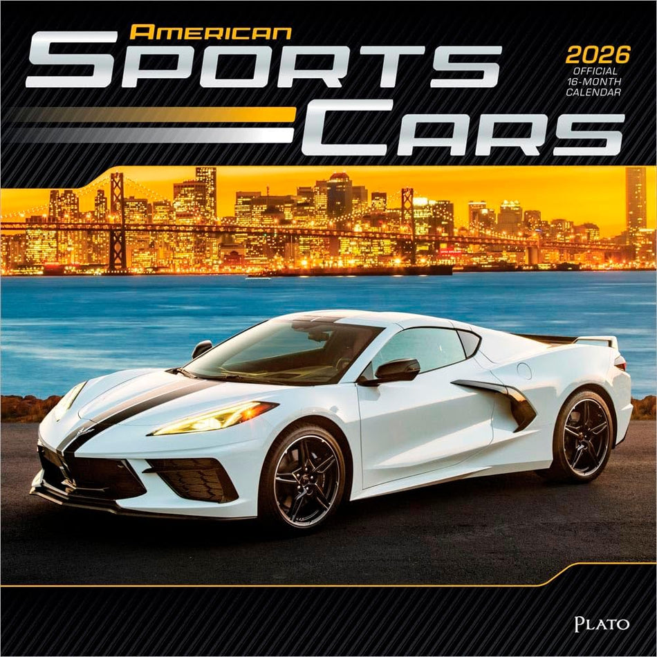 Browntrout: American Sports Cars OFFICIAL: 2026 12 x 24 Inch (Hanging) Monthly Square Wall Calendar