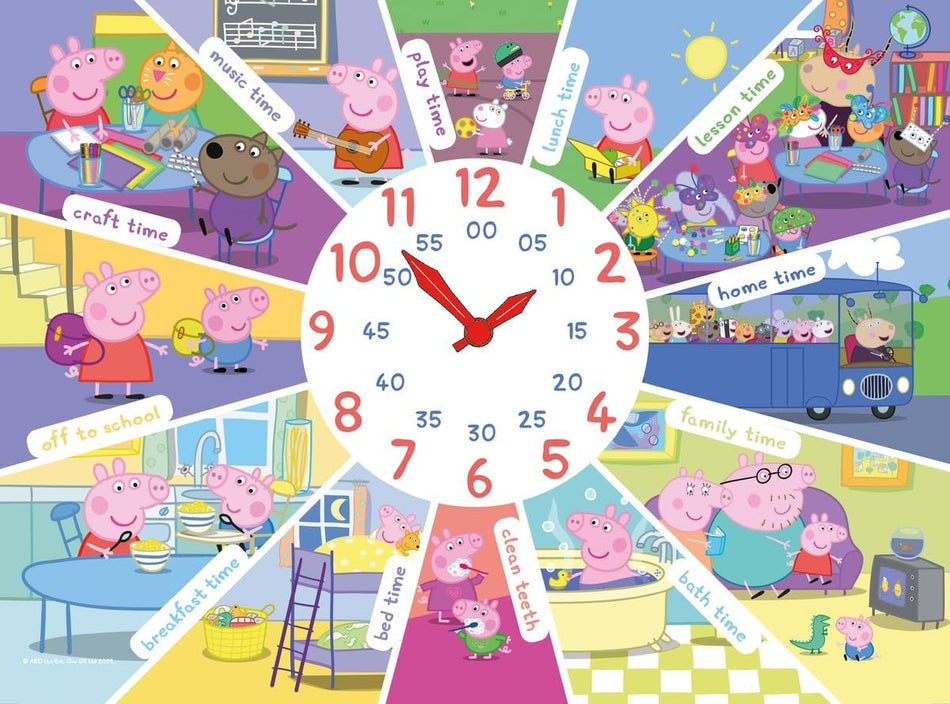 Ravensburger: Peppa Pig Tell The Time: 60 Piece Clock Puzzle