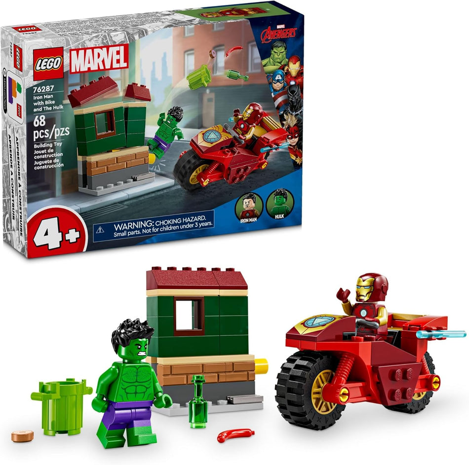 LEGO: Marvel: Iron Man with Bike and The Hulk: 76287