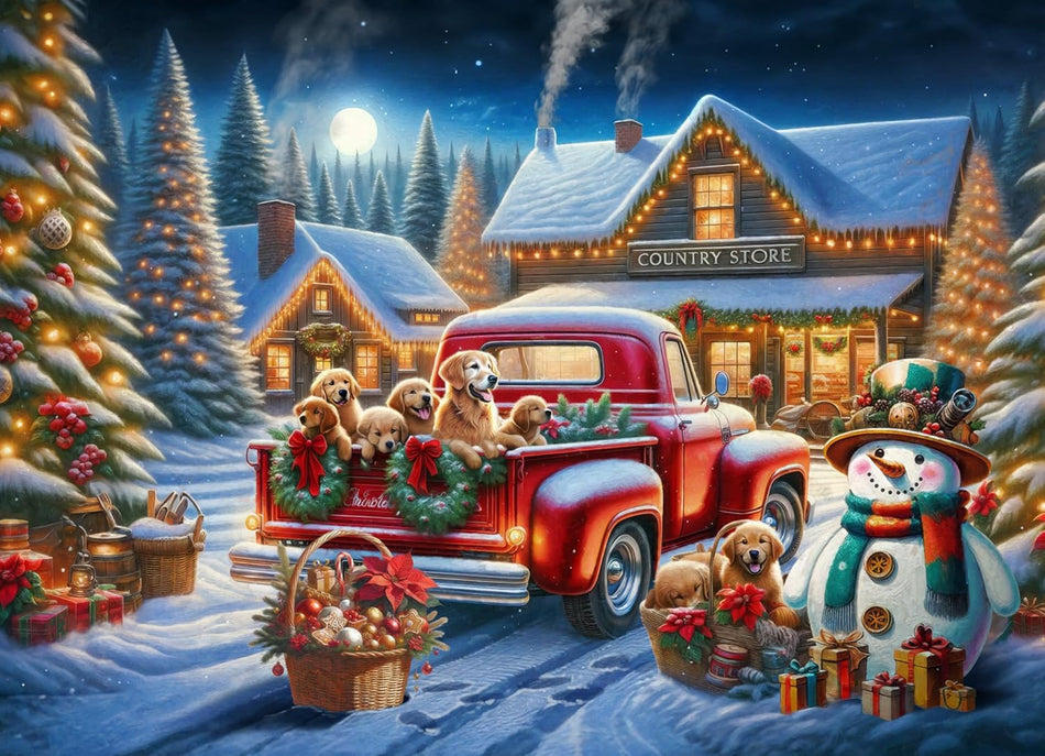 Vermont Christmas Company: Golden Christmas: 1000 Piece Puzzle