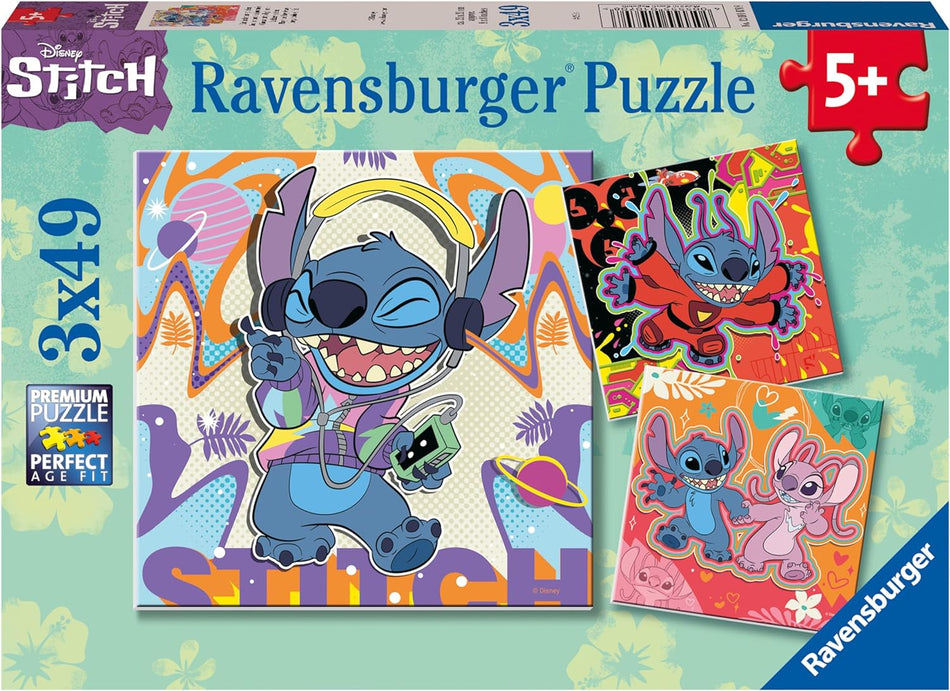 Ravensburger: Disney: Stitch: Play the Day Away: 3x 49 Piece Puzzles