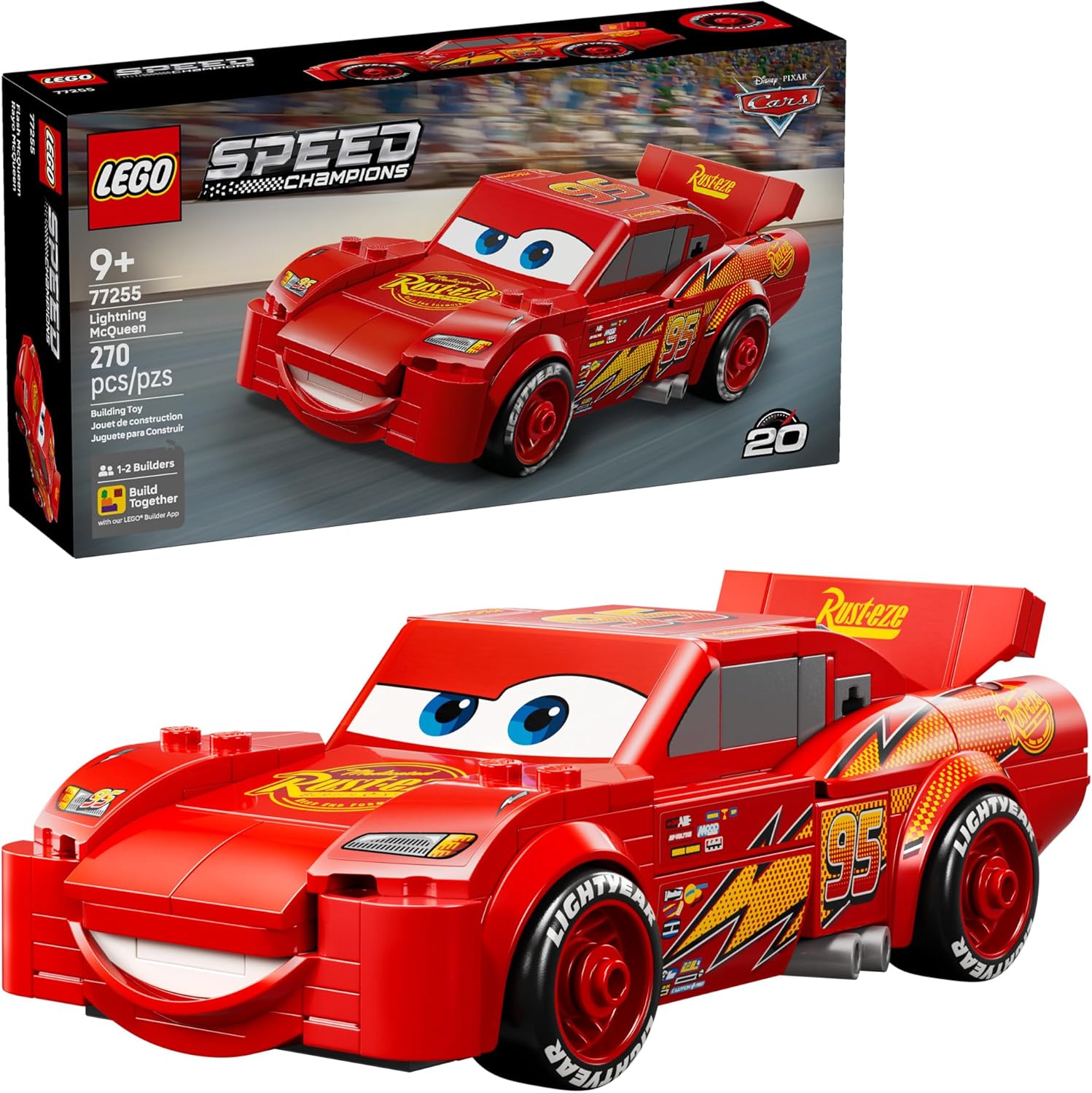 LEGO Speed Champions Lightning McQueen toy car set 77255 with packaging