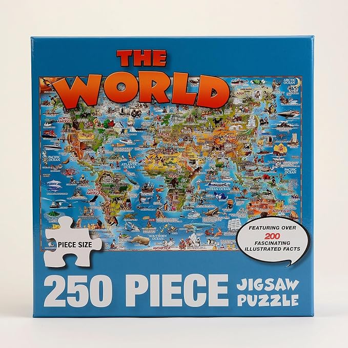 250 Piece Jigsaw Puzzle - The World | Geographic Map