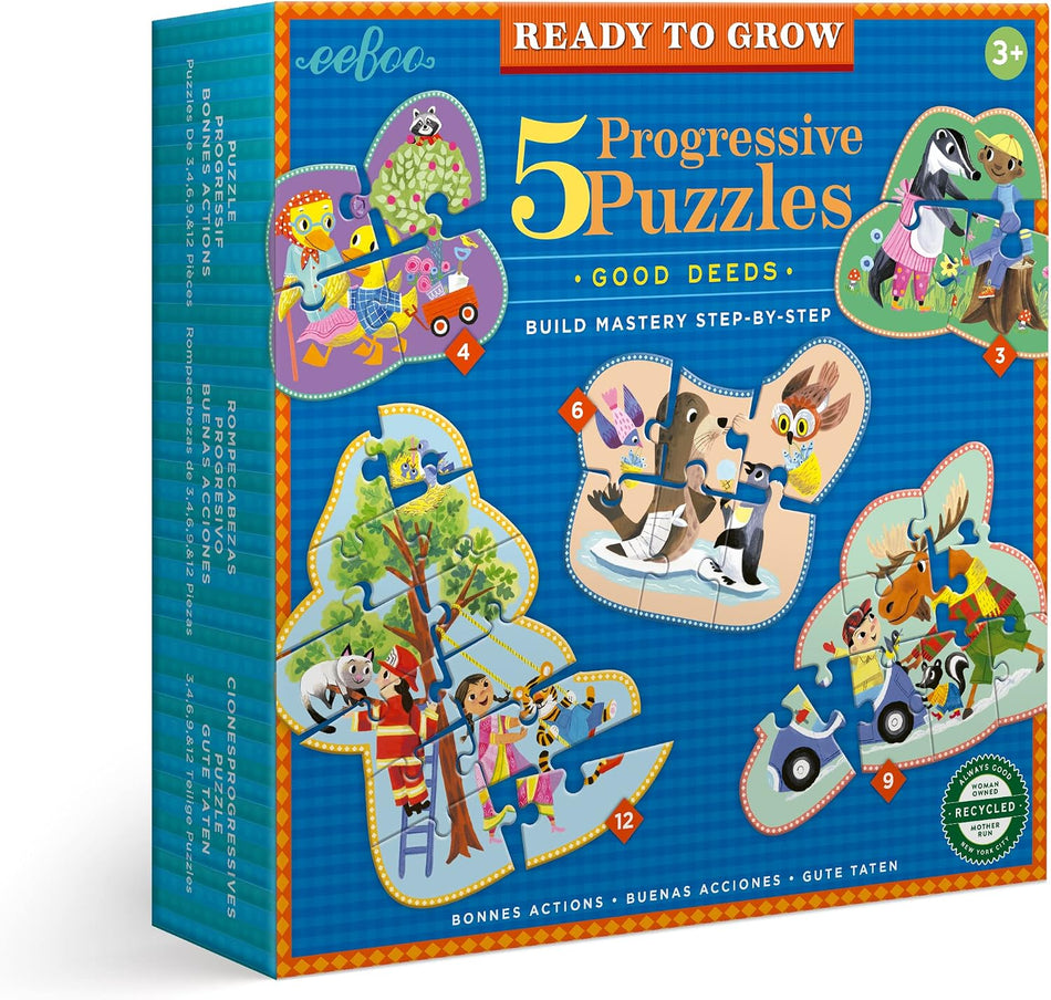 Ready to Grow - Good Deeds Progressive Children's Puzzles Set of 5 | eeBoo