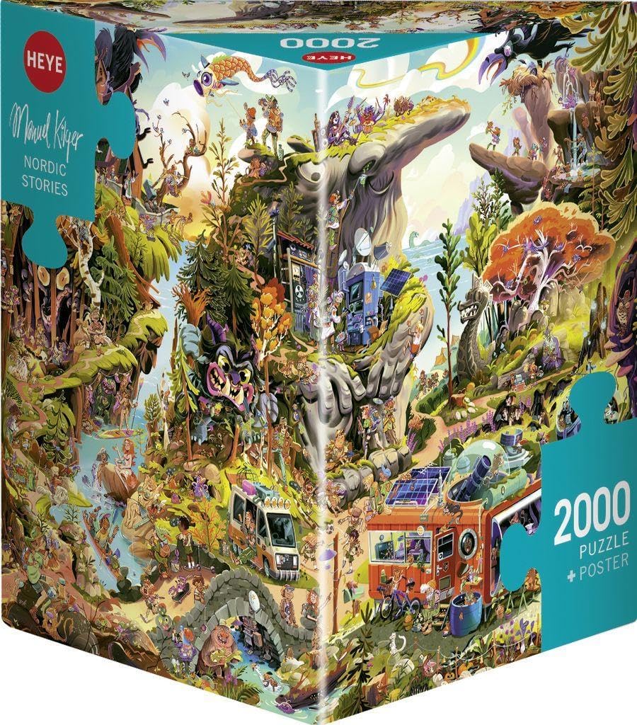 Heye 2000-piece Jigsaw puzzle with colorful design titled Nordic Stories.