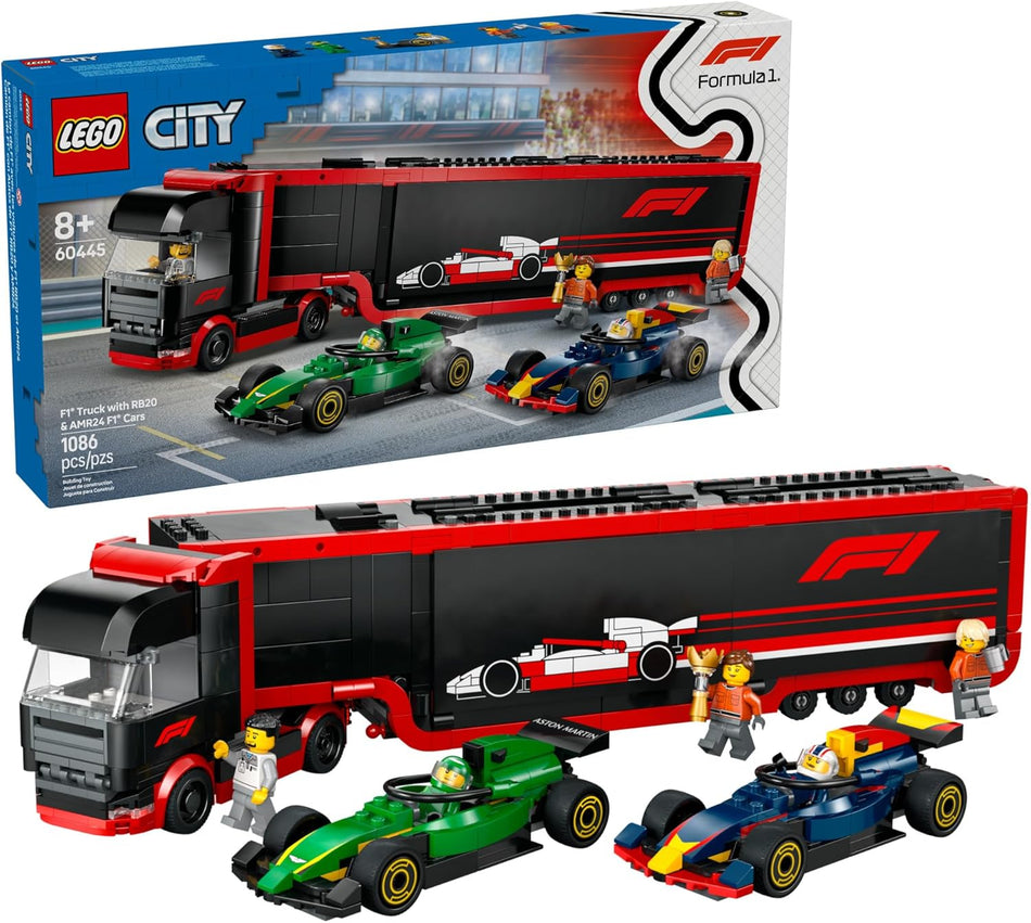 LEGO: City: F1 Truck with RB20 & AMR24 F1 Cars: 60445