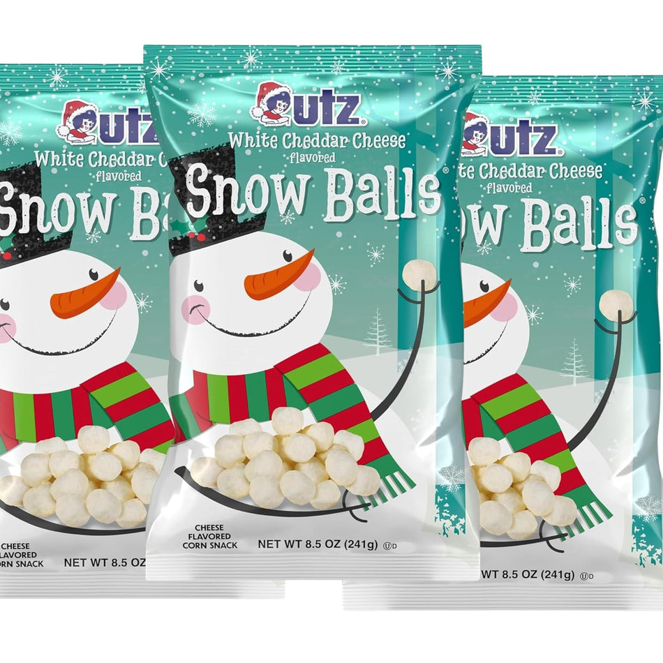Utz Snowballs White Cheddar Cheese Balls Pack of 3-8.5 oz