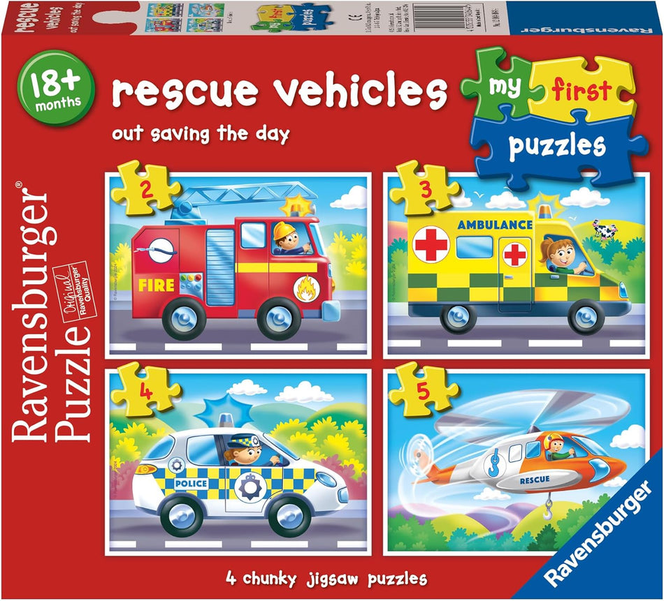 Ravensburger: Rescue Vehicles: 2/3/4/5 Piece Puzzle