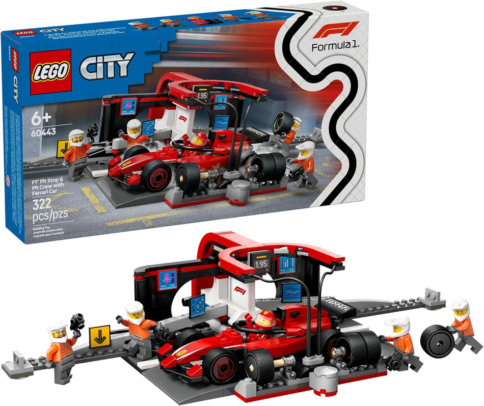 LEGO: City: F1 Pit Stop & Pit Crew with Ferrari Car: 60443