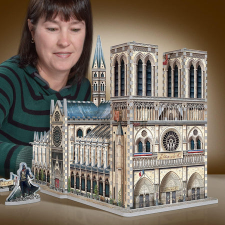 wrebbit 3d puzzle of a cathedral with a woman in the background