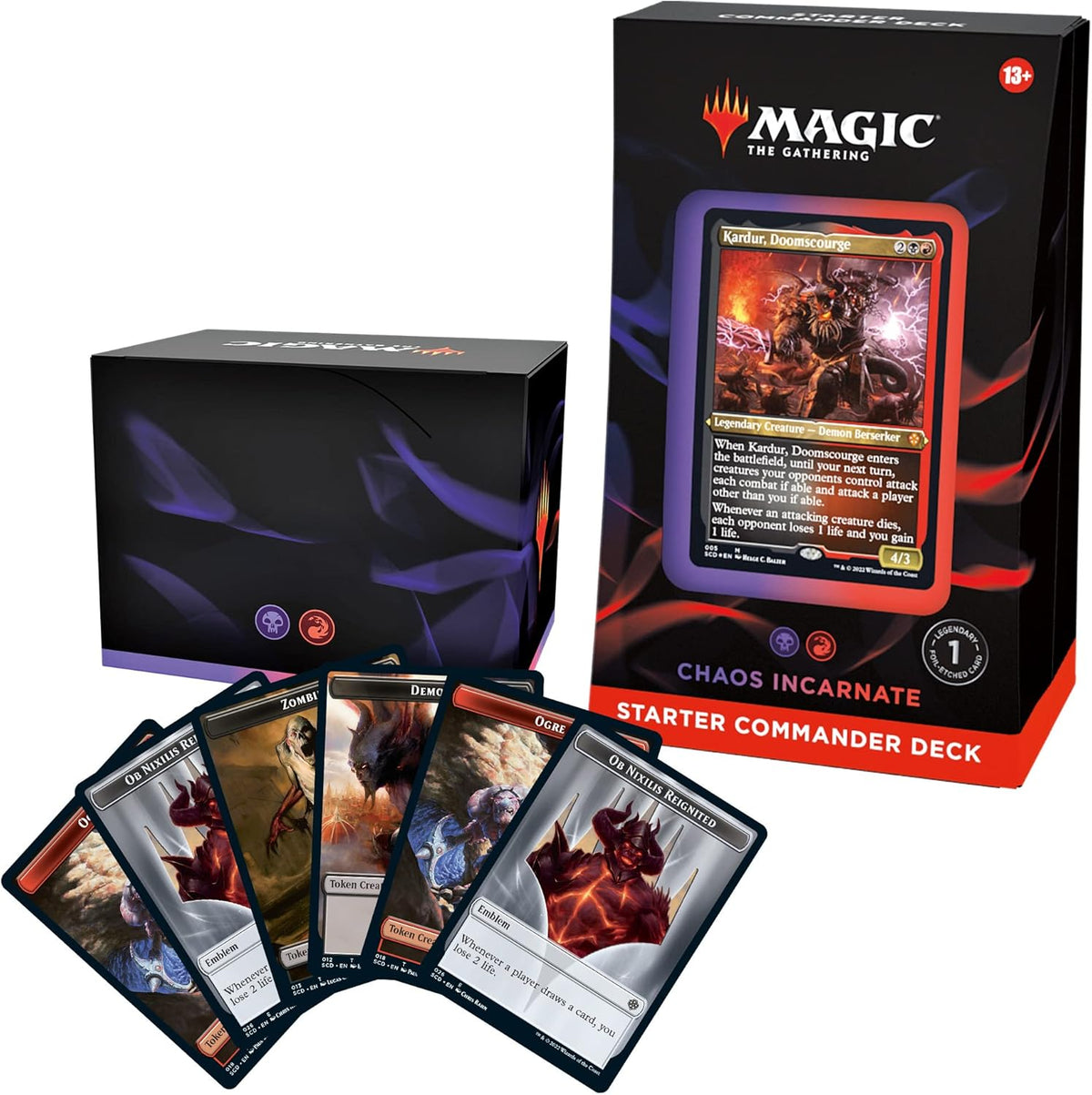 MAGIC: THE GATHERING Chaos Incarnate Starter Commander Deck packaging with cards displayed.