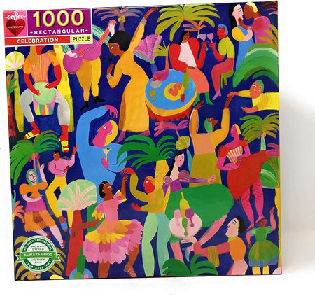 box image of eeBoo 1000 piece puzzle peace and love celebration