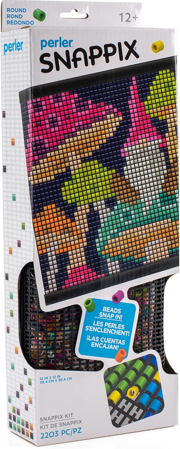 Perler Snappix gnomes and mushrooms packaging with colorful design and branding