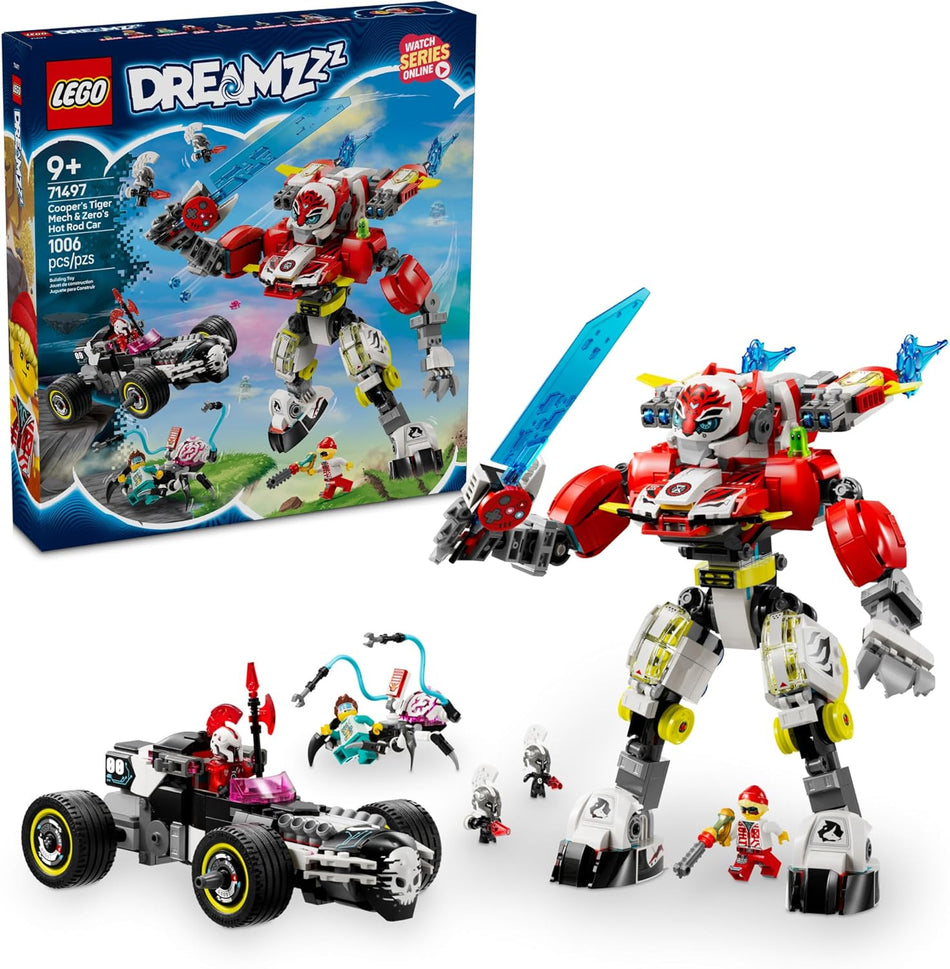 LEGO: DREAMZzz: Cooper's Tiger Mech & Zero's Hot Rod Car: 71497