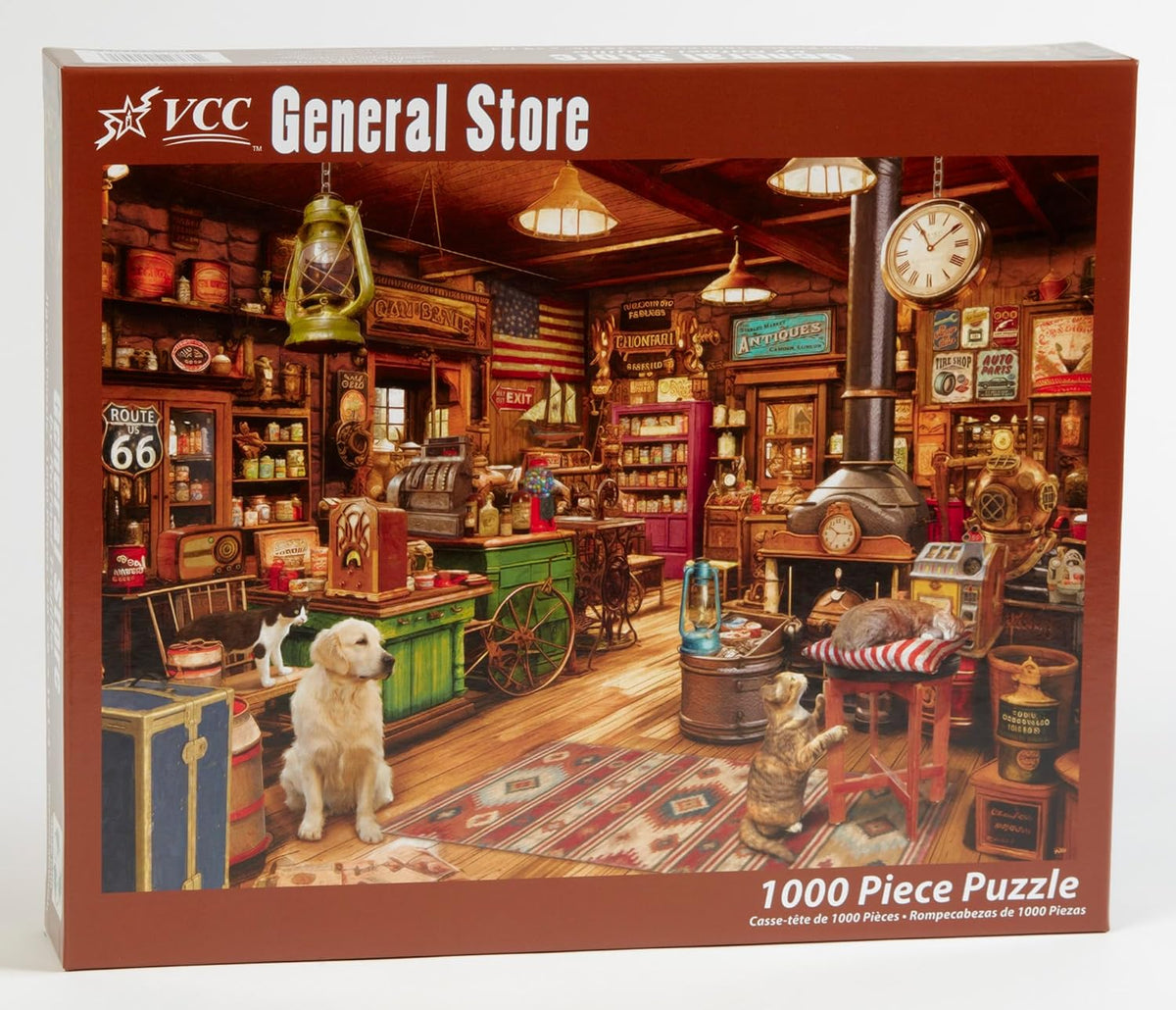 VCC General Store 1000-piece jigsaw puzzle box with a vintage store interior design.