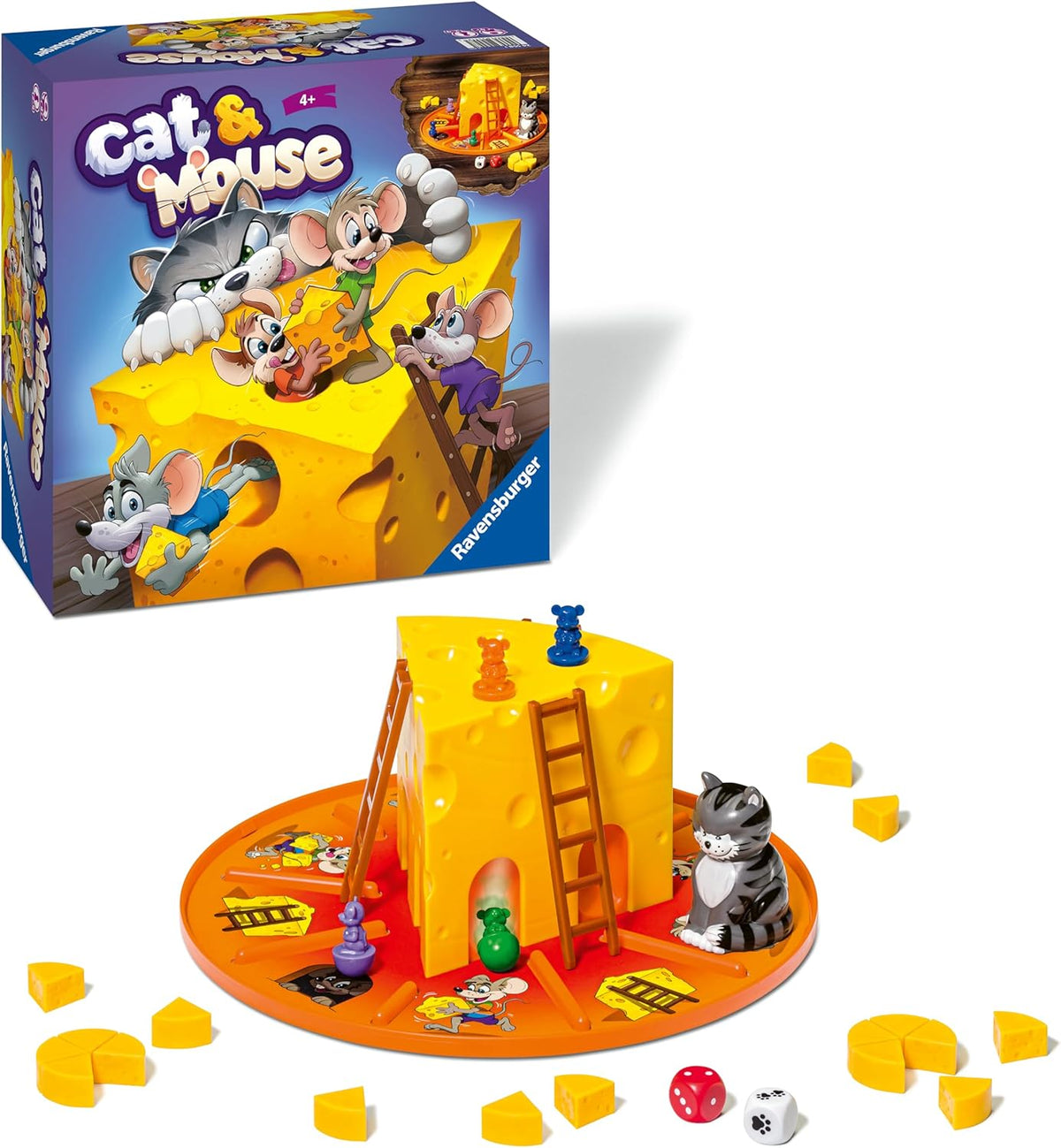 ravensburger Board game set with 'Cat & Mouse' theme on a white background