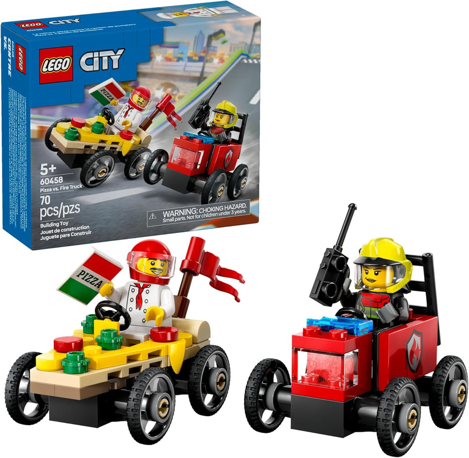 LEGO: City: Pizza vs. Fire Truck Race Car Pack: 60458