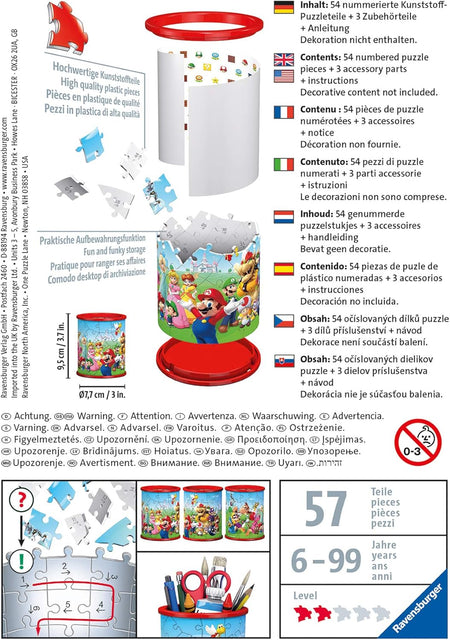 ravensburger super mario 3d puzzle Product packaging for pencil holder.