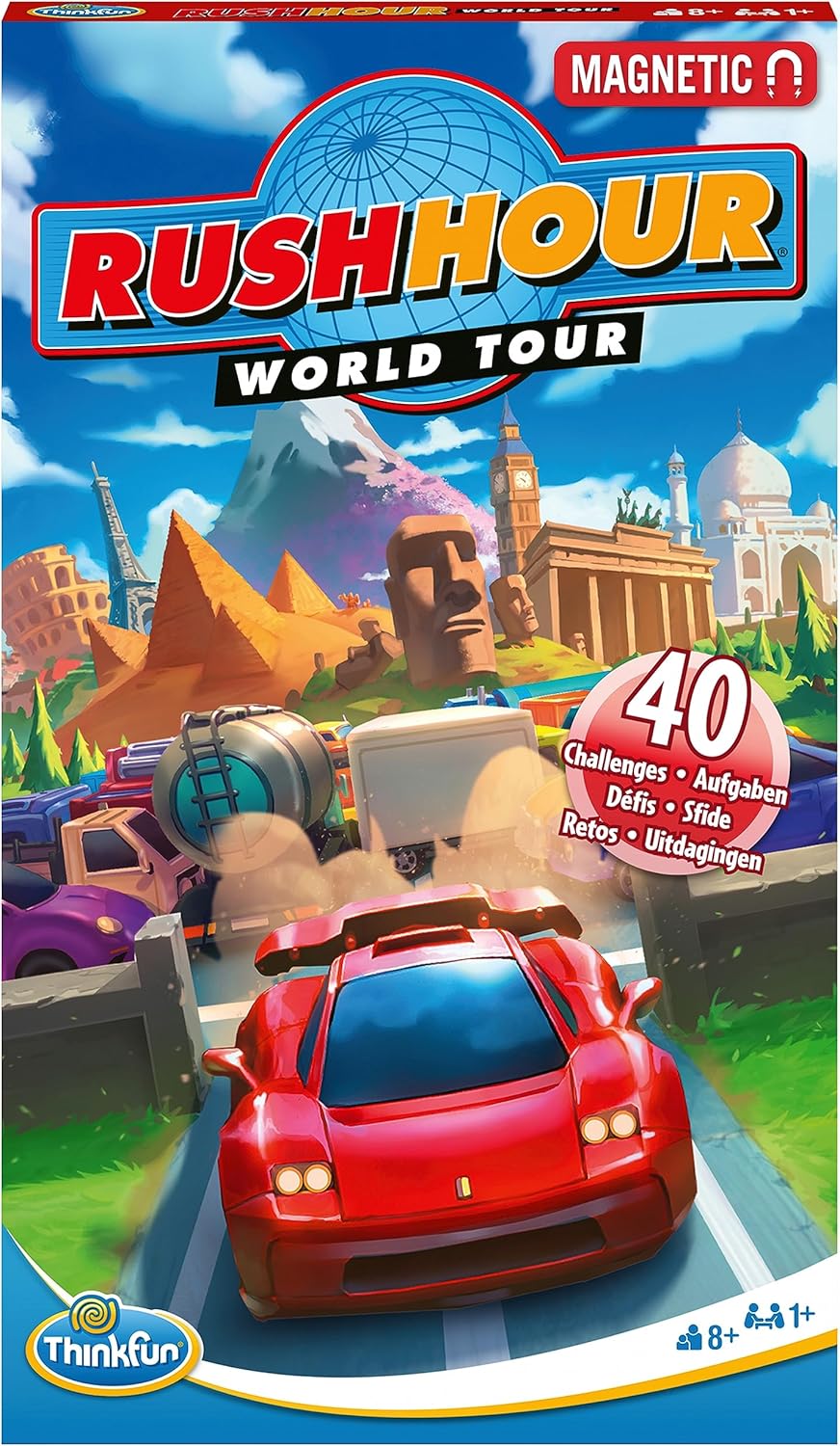 ThinkFun: Rush Hour: World Tour: Magnetic Travel Puzzle Game