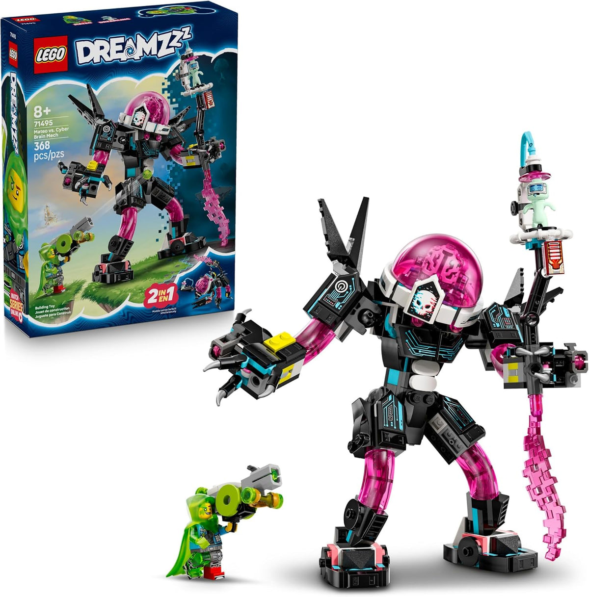 LEGO Dreamzzz robot toy set 71495 with packaging on a white background