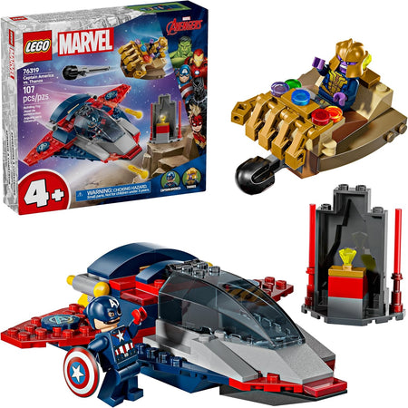 LEGO Marvel Avengers set 76319 with packaging and building pieces on a white background
