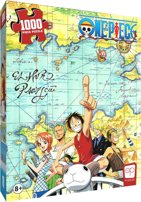 Op games One Piece 1000-piece jigsaw puzzle box with characters and map design