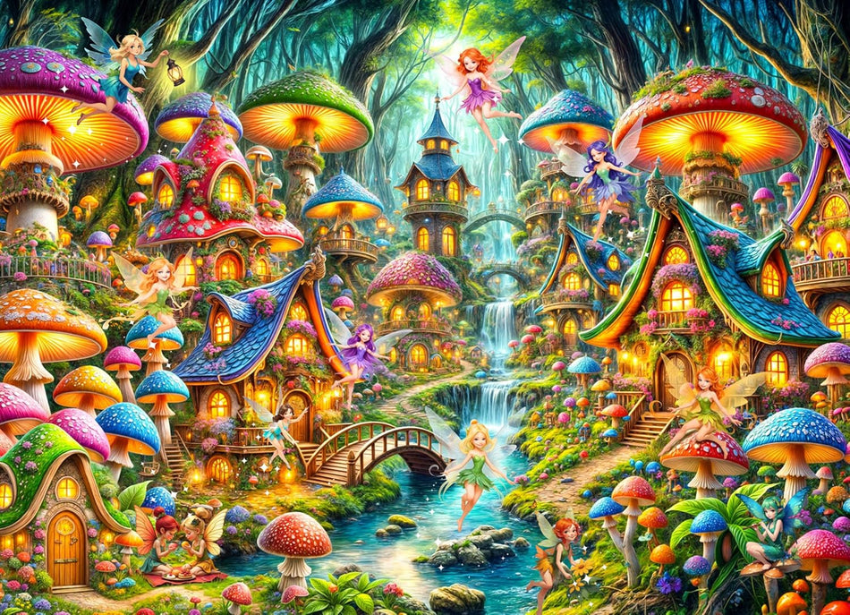 Vermont Christmas Company: Mushroom Fairies: 1000 Piece Puzzle