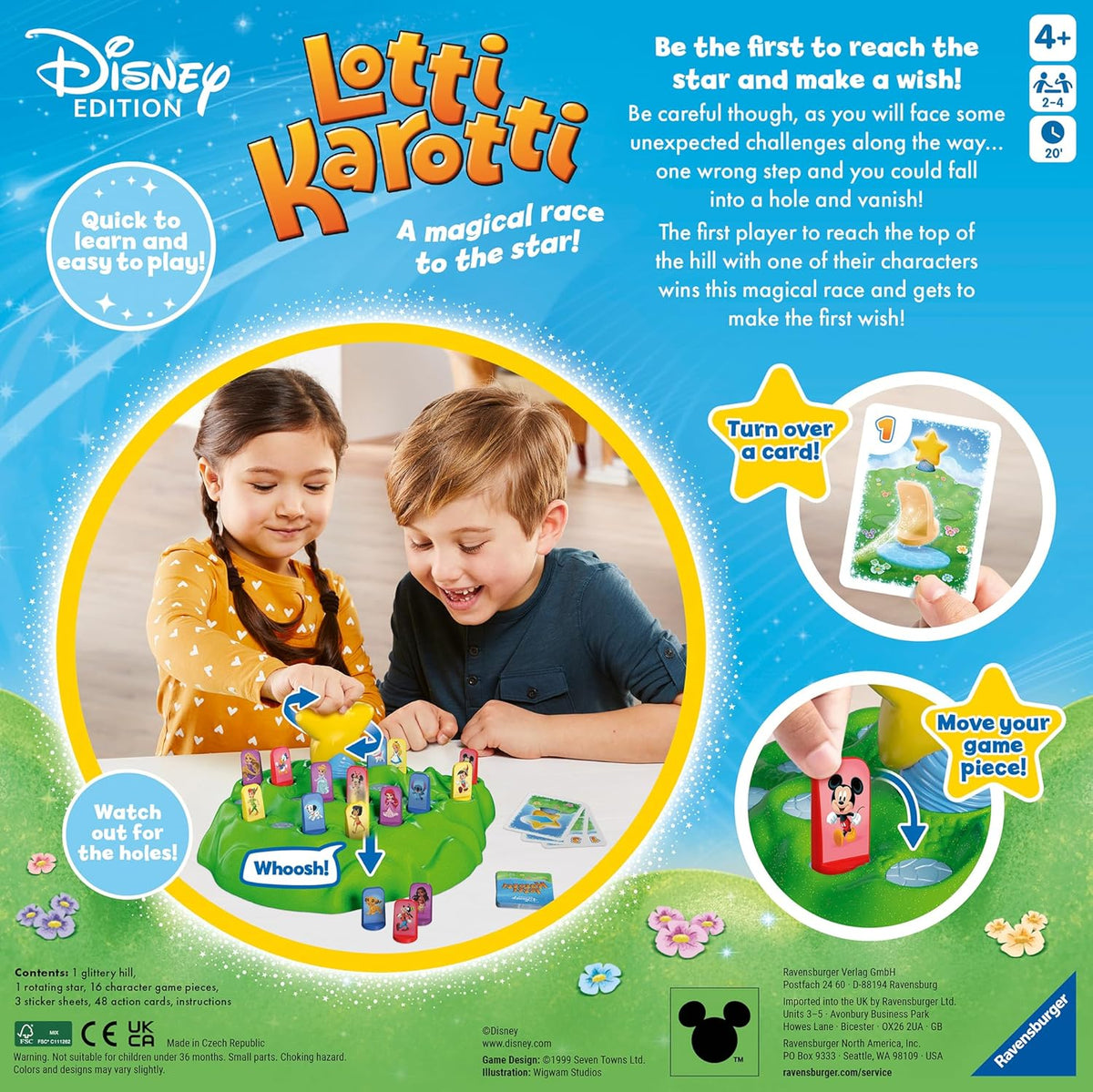 ravensburger Box of Lotti Karotti game with two children playing, Disney branding visible