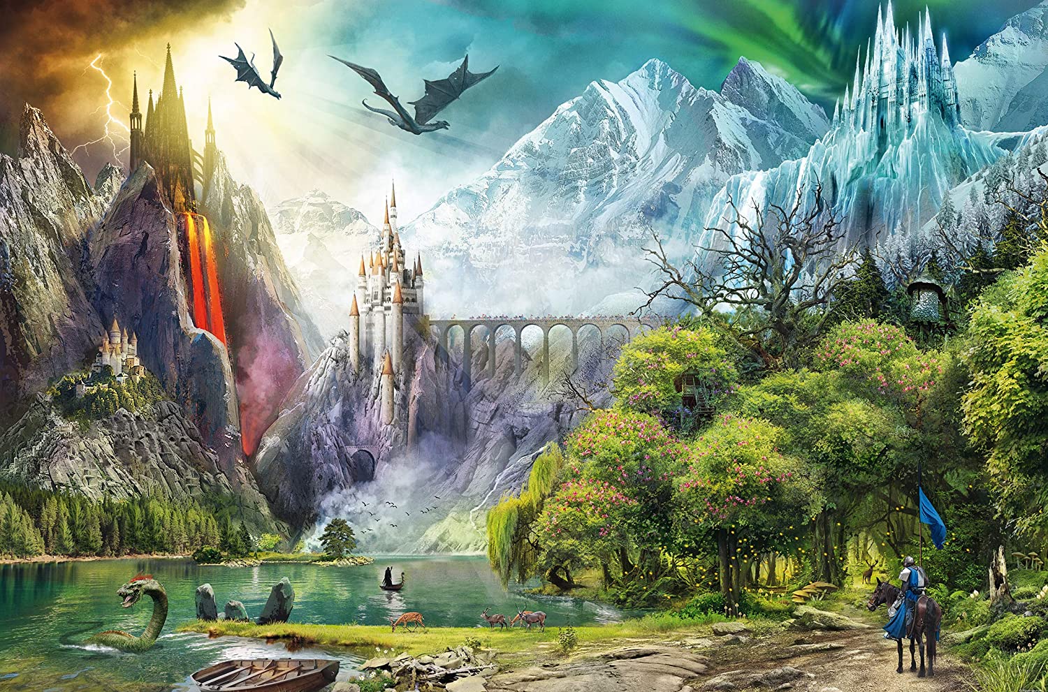 Reign of dragons 3000 piece jigsaw puzzle image by Ravensburger