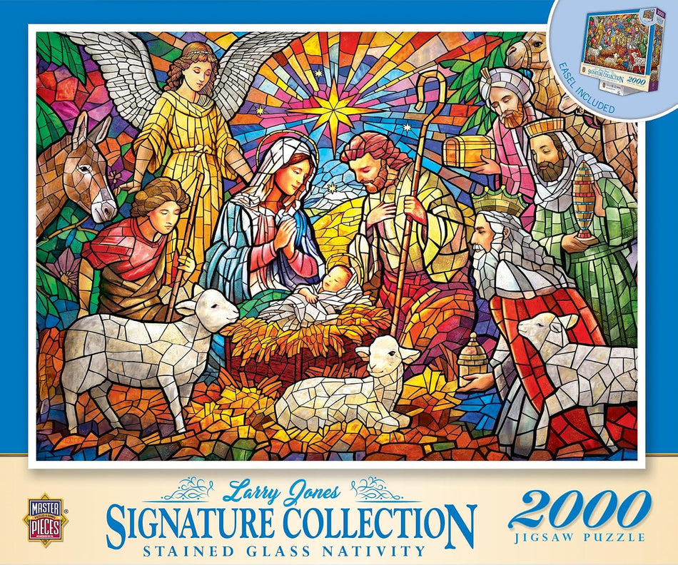 2000 Piece Jigsaw Puzzle - Stained Glass Nativity | MasterPieces