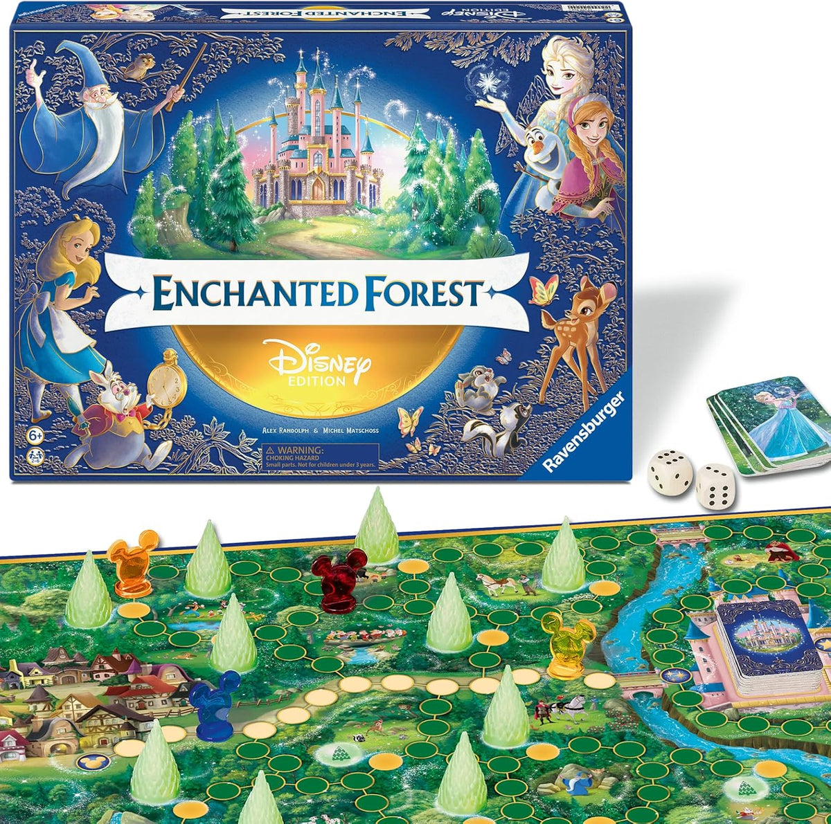 ravensburger Disney Enchanted Forest board game with characters and castle on packaging