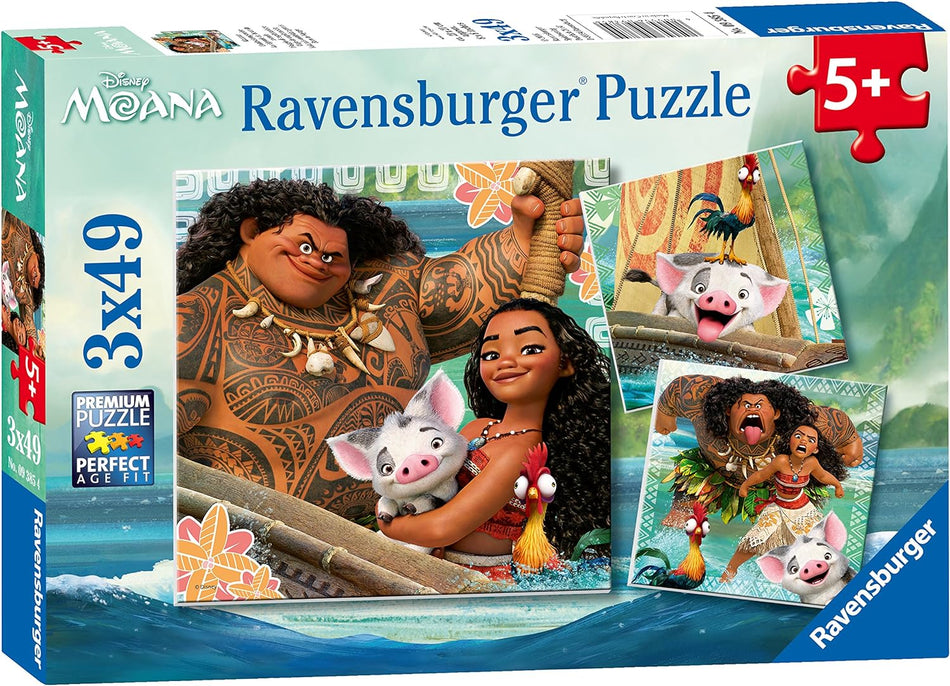 Ravensburger: Moana: Born to Voyage: 3x49 Piece Puzzle