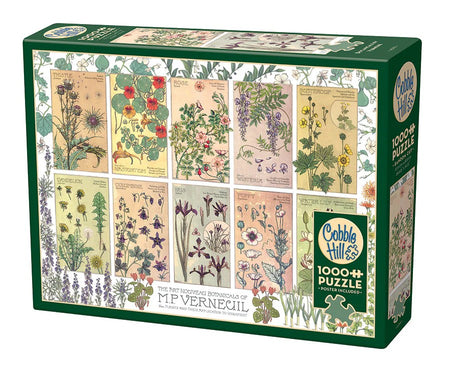 Cobble Hills 1000-piece jigsaw puzzle box with botanical illustrations 