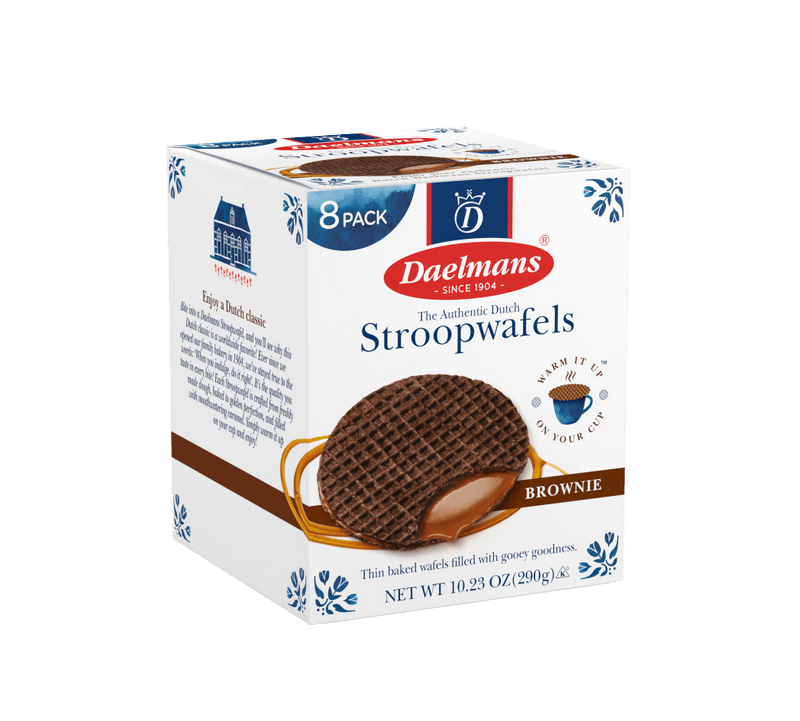 Daelmans - Brownie Stroopwafels | 10.23 oz Cube Box