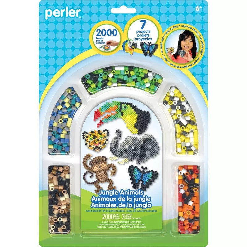 Perler: Jungle Animals: Fused Bead Kit