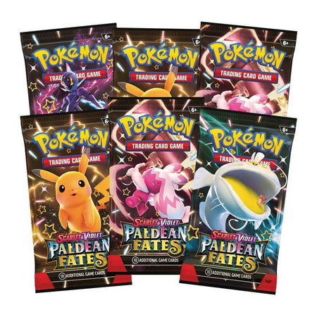 Pokémon trading card game packs on a white background