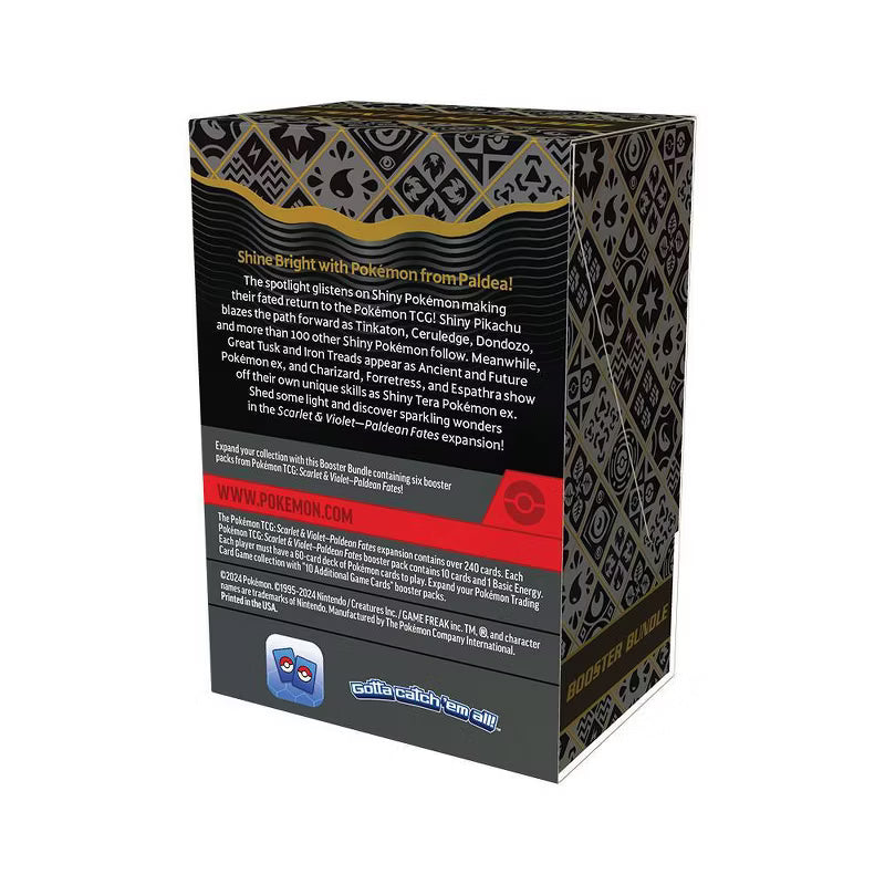 Pokémon trading card game packaging with text and branding