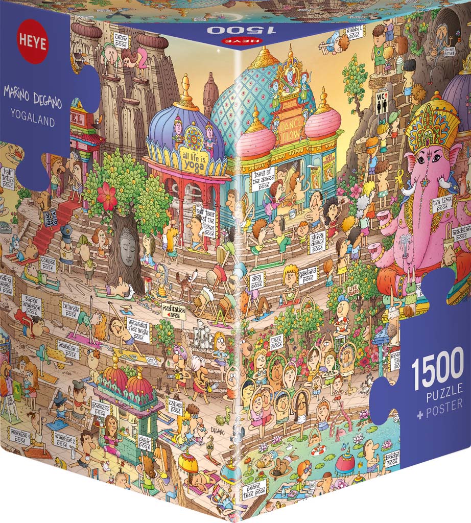 A Heye Triangular Yogaland 1000 Piece puzzle box