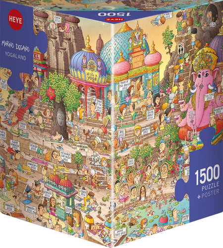 A Heye Triangular Yogaland 1000 Piece puzzle box