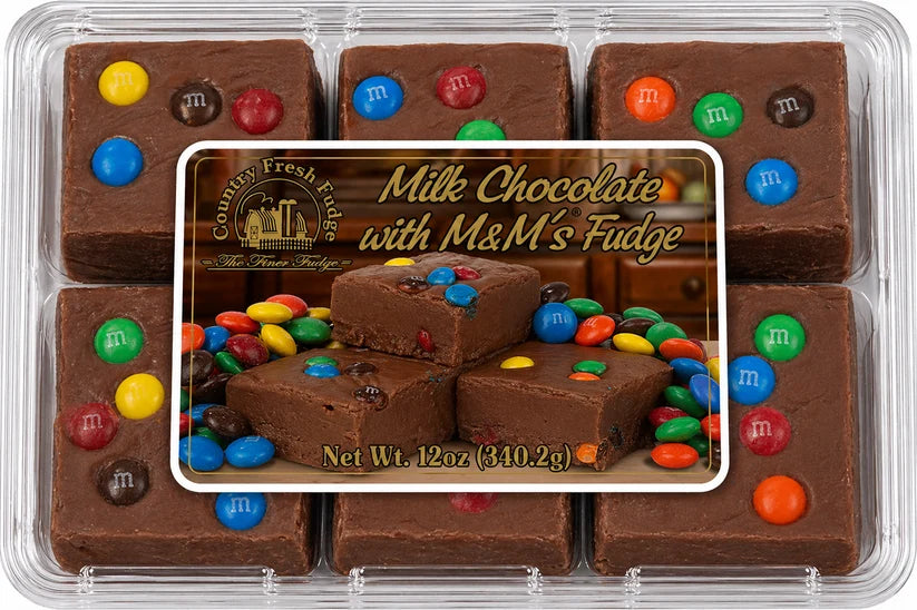 Milk Chocolate with M&M's Fudge - 12oz | Country Fresh Fudge