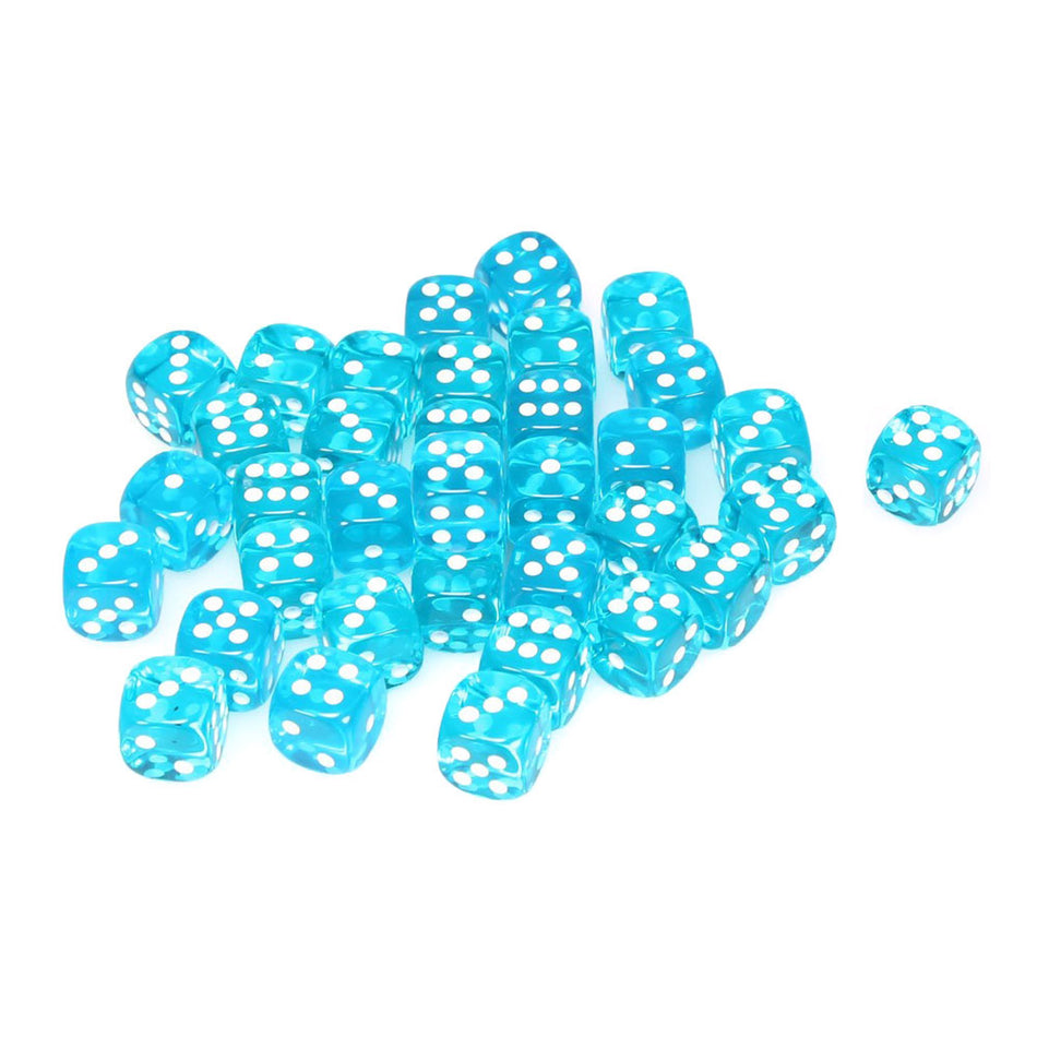 Chessex Translucent 12Mm D6 Teal/White Dice Block (36 Dice)