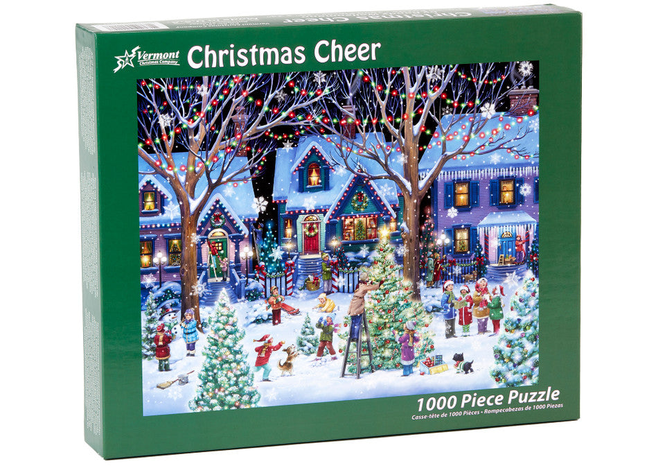 Vermont christmas company 1000-piece Jigsaw puzzle box with a Christmas-themed scene