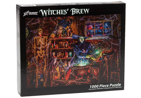 Vermont christmas company Witches' Brew 1000-piece jigsaw puzzle box with Halloween-themed design
