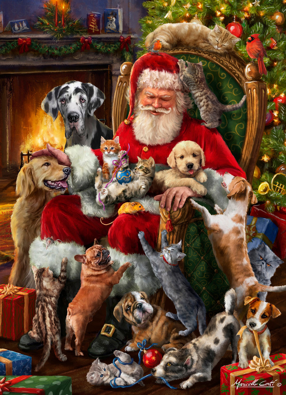 Vermont Christmas Company: Santa's Little Friends: 1000 Piece Vertical Puzzle
