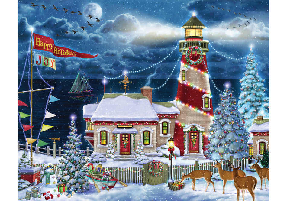 Vermont Christmas Company: Christmas Lighthouse: 1000 Piece Puzzle
