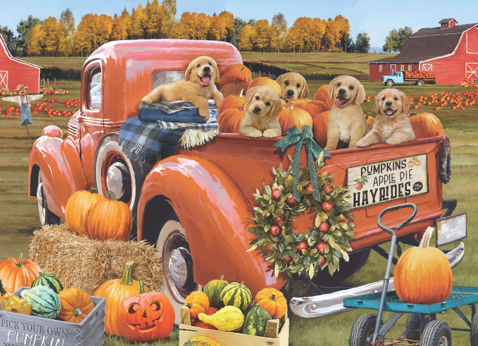 Vermont Christmas Company: Autumn Puppies: 1000 Piece Puzzle