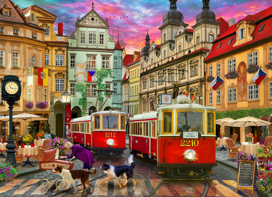 Vermont Christmas Company: Prague Trolleys: 1000 Piece Puzzle