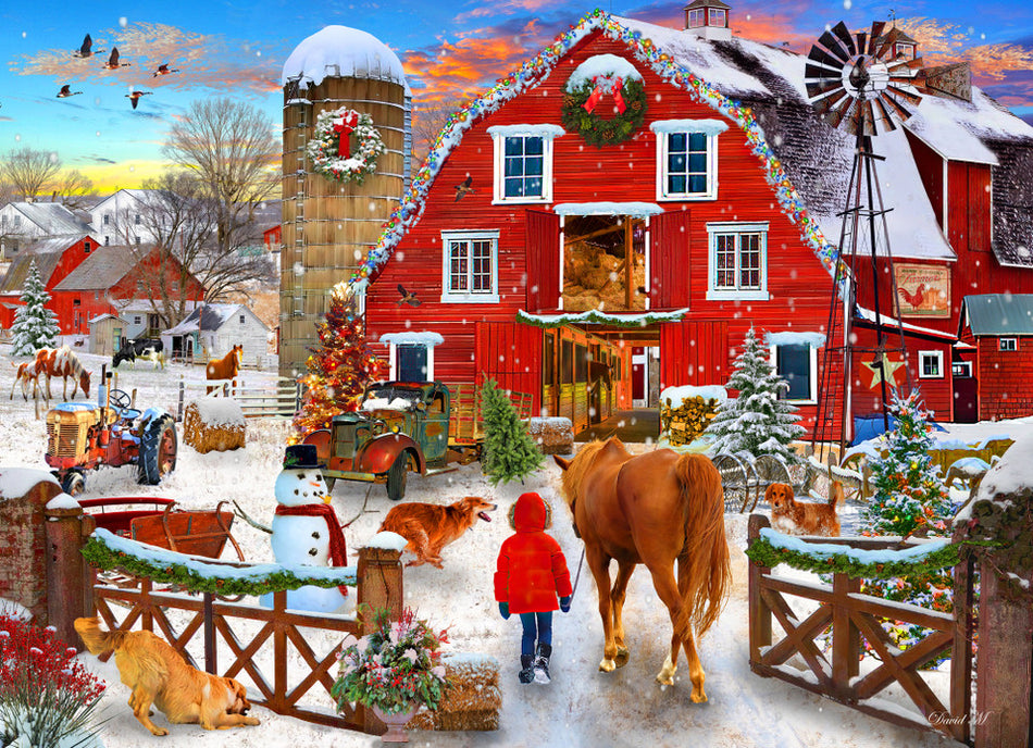 Vermont Christmas Company: Christmas Horse Farm: 1000 Piece Puzzle